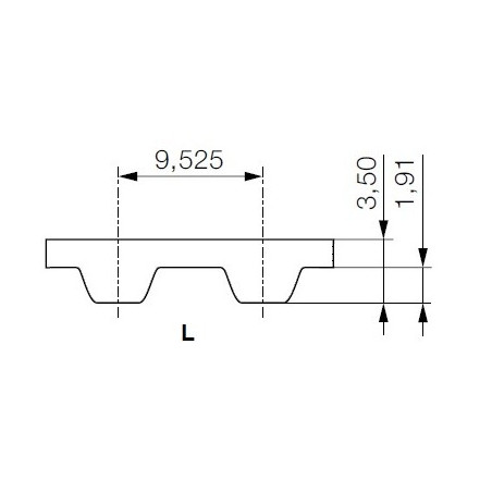 Pas zębaty 150-L-100 z40