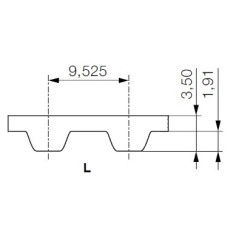 Pas zębaty 187-L-075 z50