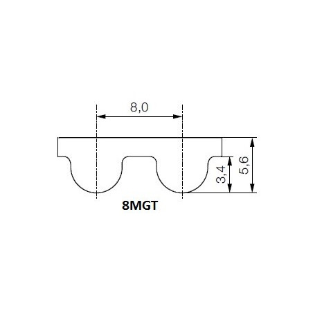 Pas zębaty 1040-8MGT-85 z130