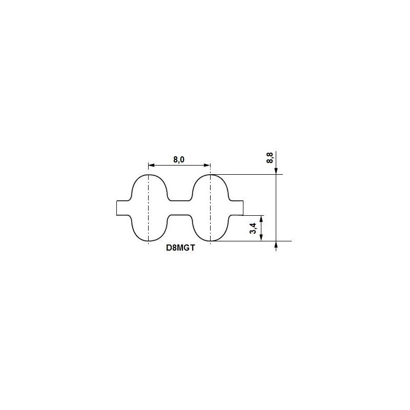 Pas zębaty 3048-D8MGT-20