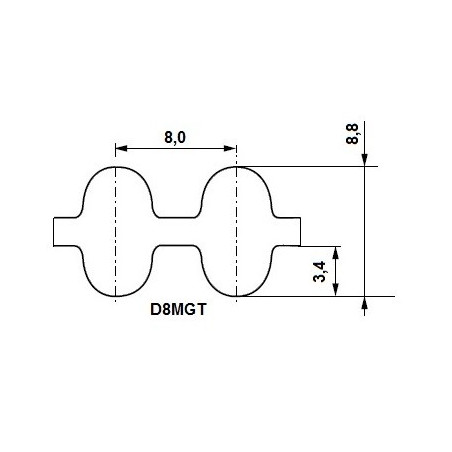 Pas zębaty 3048-D8MGT-20