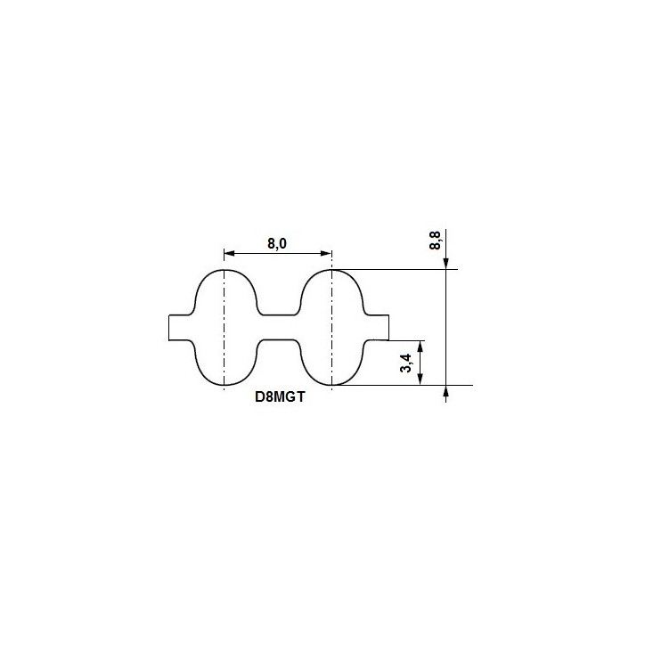 Pas zębaty 3048-D8MGT-20