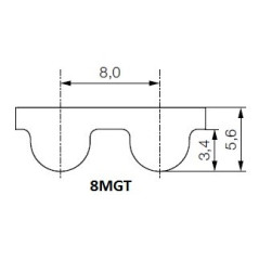 Pas zębaty 384-8MGT-85 z48