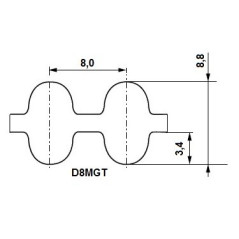 Pas zębaty 3600-D8MGT-30