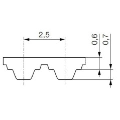 Pas zębaty 6-T2,5-265 z106