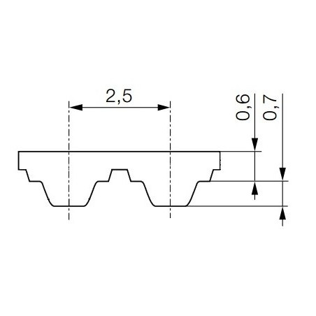 Pas zębaty 6-T2,5-285 z114