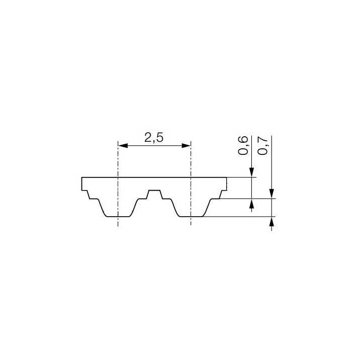 Pas zębaty 6-T2,5-650 z260