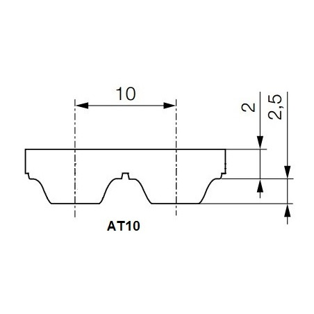 Pas zębaty 25-AT10-1010 z101