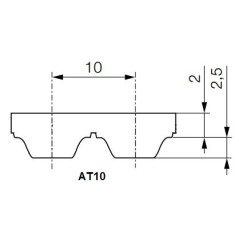 Pas zębaty 25-AT10-800 z80