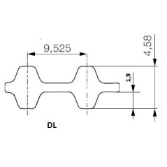 Pas zębaty 225-DL-050 z60