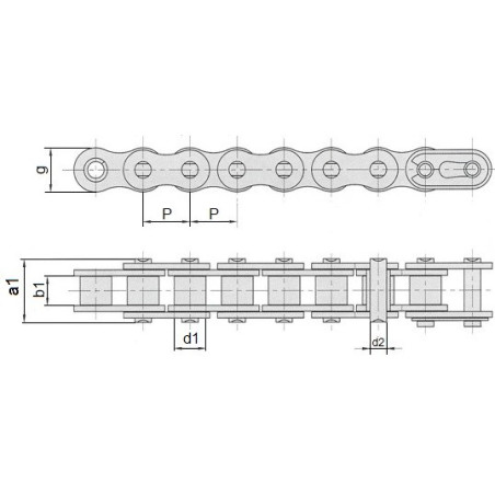 Łańcuch rolkowy 10B-1 Donghua, rolka 5mb