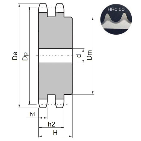 Koło łańcuchowe 06B-2-z24 zęby hart.