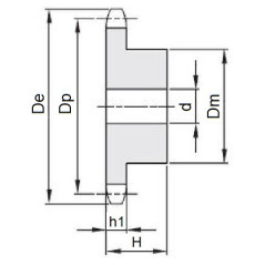 Koło łańcuchowe 04-1-z10 (6x2,8mm)