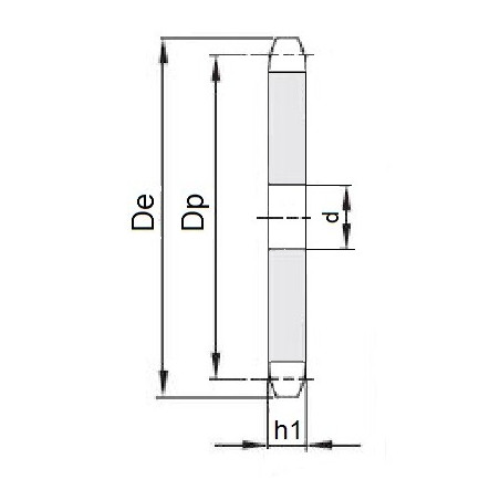 Koło łańcuchowe bez piasty 04-1-z16 (6x2,8mm)