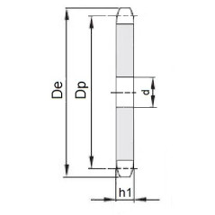 Koło łańcuchowe bez piasty 04-1-z110 (6x2,8mm)