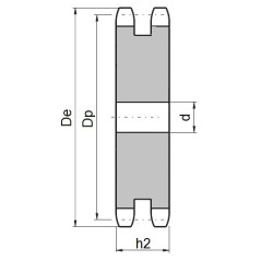 Koło łańcuchowe bez piasty 05B-2-z100 (8x3mm)