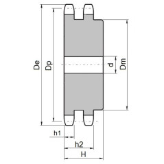 Koło łańcuchowe 05B-2-z15 (8x3mm)