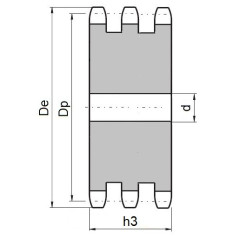 Koło łańcuchowe bez piasty 06B-3-z85 (3/8)