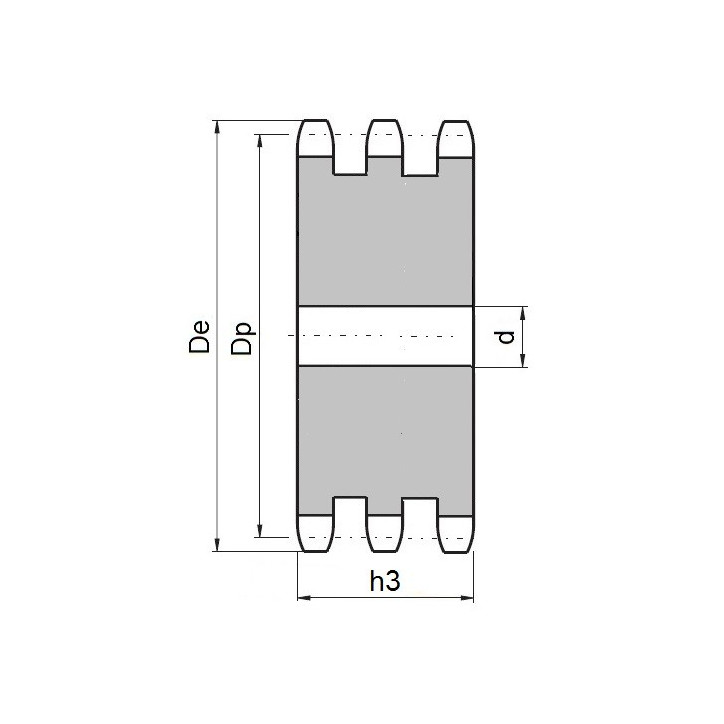 Koło łańcuchowe bez piasty 08B-3-z44 (1/2)