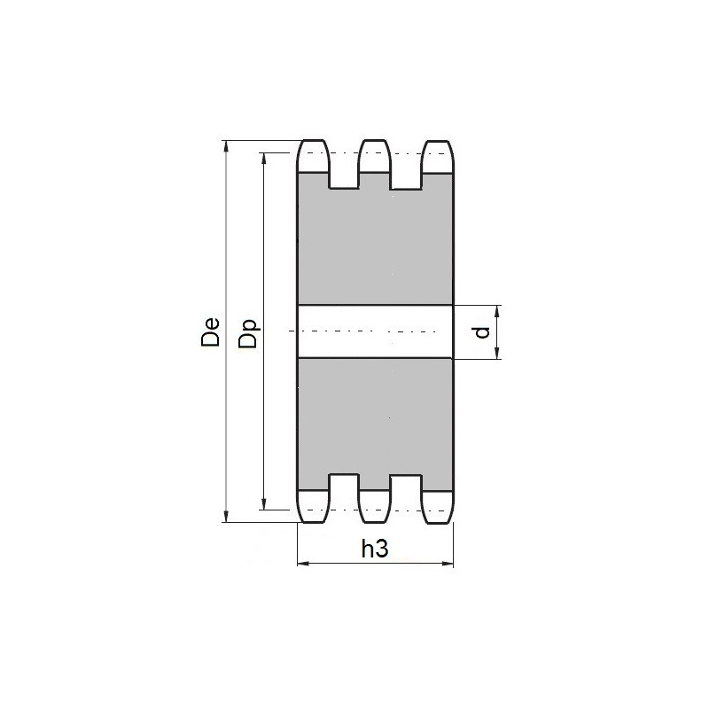 Koło łańcuchowe bez piasty 08B-3-z45 (1/2)