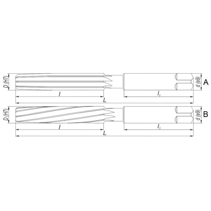 Rozwiertak  DIN 208-A 5 HSS-E