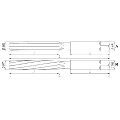 Rozwiertak  DIN 208-A 25 HSS-E