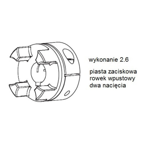 Piasta kłowa ROTEX GS19 fi8 wyk. 2.6