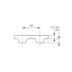 Pas zębaty 25-T10-2250 z225