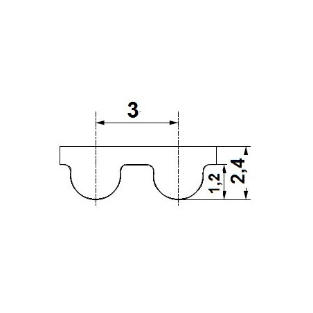 Pas zębaty 129-3M-06 z43