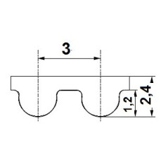 Pas zębaty 180-3M-06 z60