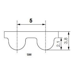 Pas zębaty 305-5M-25  z61