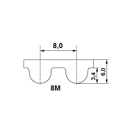 Pas zębaty 320-8M-50 z40